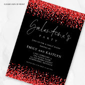 Glam Red Glitter grenst aan de Black Galentines Pa Kaart
