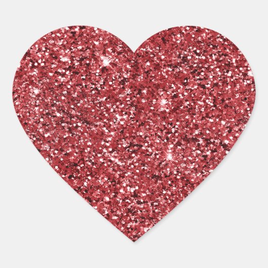Glam Red Glitter Hart Sticker (Voorkant)