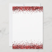 Glam Red Glitter Kerst Lets Party Kaart (Achterkant)