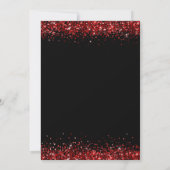 Glam Red Glitter-kerstfeest Black Kaart (Achterkant)
