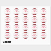 Glam Red Glitter Merry KerstWhite Ronde Sticker (Vel)