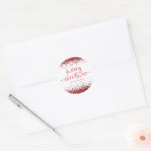 Glam Red Glitter Merry KerstWhite Ronde Sticker (Envelop)