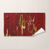 Glam Red Gold Faux Marmer Bad Handdoek (Handdoek)