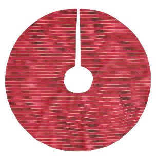Glam Red Gold Stripes Kerstboom Rok