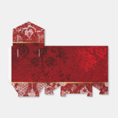 Glam Red Gold White Lace Gift Bedankdoosjes (Uitgevouwen)