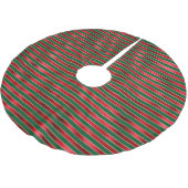 Glam Red Green Gold Stripes Kerstboom Rok (Gekanteld)