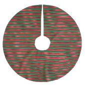 Glam Red Green Gold Stripes Kerstboom Rok (Voorkant)