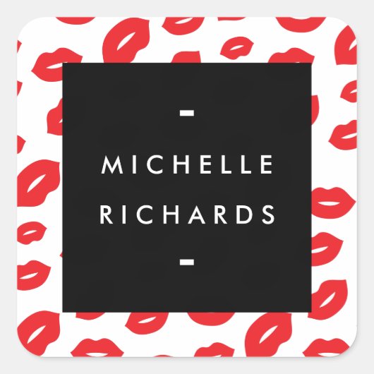 Glam Red Lip Print Sticker (Voorkant)