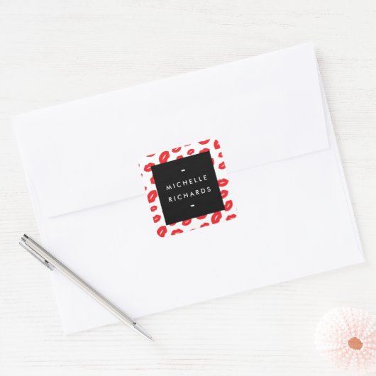 Glam Red Lip Print Sticker (Envelop)