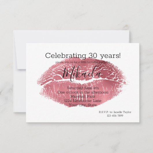 Glam Red Lips Kaart (Voorkant)