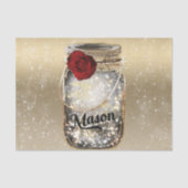 Glam Red Rose Mason Jar Tissuepapier (Voorkant)