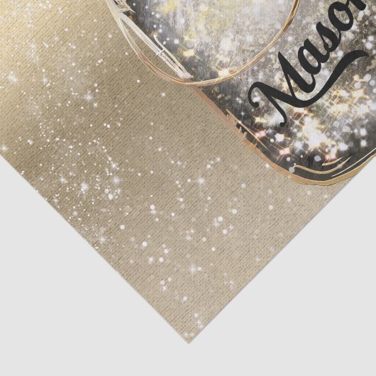 Glam Red Rose Mason Jar Tissuepapier (Detail)