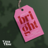 Glam Red Sequin Vrolijk en Helder Kerstmis Cadeaulabel