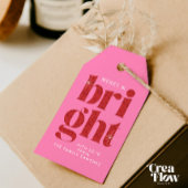 Glam Red Sequin Vrolijk en Helder Kerstmis Cadeaulabel