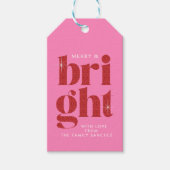 Glam Red Sequin Vrolijk en Helder Kerstmis Cadeaulabel (Voorkant)