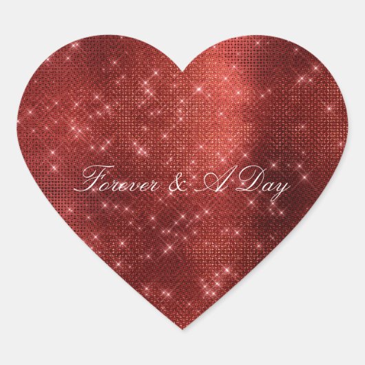 Glam Red Sparkle Hart Sticker (Voorkant)
