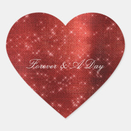 Glam Red Sparkle Hart Sticker