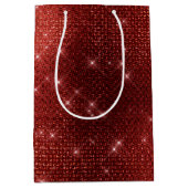 Glam Red Sparkle Medium Cadeauzakje (Voorkant)
