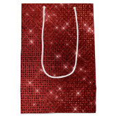 Glam Red Sparkle Medium Cadeauzakje (Achterkant)