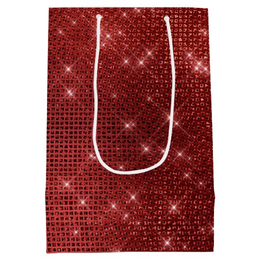 Glam Red Sparkle Medium Cadeauzakje (Achterkant)