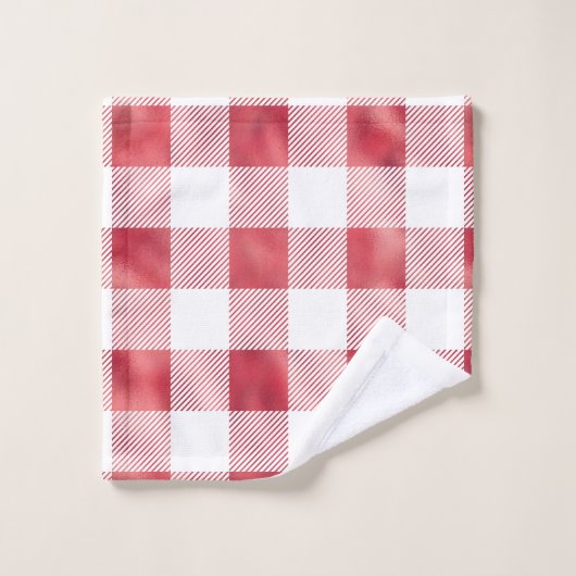 Glam Red White Buffalo Plays Bad Handdoek (Wasdoekje)