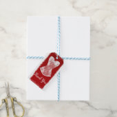 Glam Red & White Kerst lingerie feestje Cadeaulabel (Met Touw)