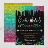 Glam Regenboog Gradiënt Glitters Nieuw Thuis Aankondiging (Voorkant / Achterkant)