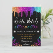 Glam Regenboog Gradiënt Glitters Nieuw Thuis Aankondiging (Staand voorkant)