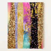 Glam regenbooglitter penseelstreken elegante sparg planner (Achterkant)