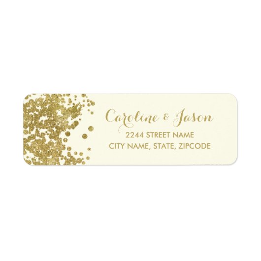 Glam Return Address Labels | Chic Faux Gold Foil (Voorkant)