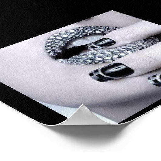 Glam Rhinestone Lips Poster (Hoek)