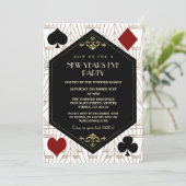Glam Roaring 1920s Casino Gambling New Year Party Kaart (Staand voorkant)