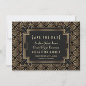 Glam Roaring 20 Gold Black Great Gatsby Save The Date (Voorkant)