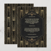 Glam Roaring 20s Gatsby Wedding Accommodation Informatiekaartje (Voorkant / Achterkant)