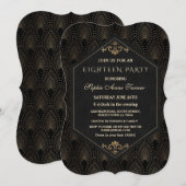 Glam Roaring 20s Great Gatsby Art Deco Achttien Kaart (Voorkant / Achterkant)