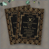 Glam Roaring 20's Great Gatsby Art Deco Birthday Kaart