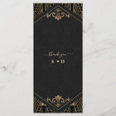 Glam Roaring 20s Great Gatsby Art Deco Bruiloft Menu (Achterkant)