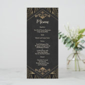 Glam Roaring 20s Great Gatsby Art Deco Bruiloft Menu (Staand voorkant)
