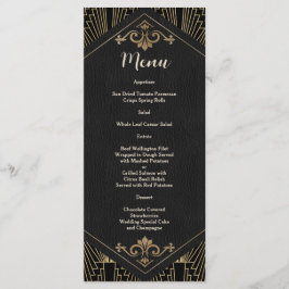 Glam Roaring 20s Great Gatsby Art Deco Wedding Menu