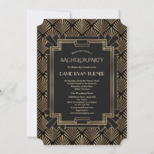 Glam Roaring 20's Great Gatsby Bachelor Party Kaart