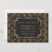 Glam Roaring 20's Great Gatsby Bewaar de Datum Save The Date (Voorkant)