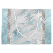 Glam Robins Ei Blauw en Zilver Gift Bag Groot Cadeauzakje (Achterkant)