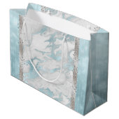 Glam Robins Ei Blauw en Zilver Gift Bag Groot Cadeauzakje (Achterkant Gekanteld)