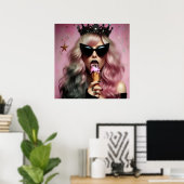 Glam rock luxe zoete lifestyle foto poster (Thuiskantoor)