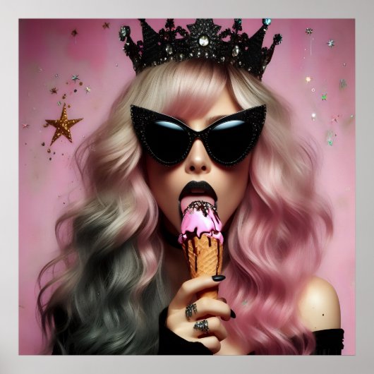 Glam rock luxe zoete lifestyle foto poster (Voorkant)