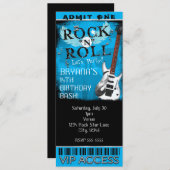 Glam Rock N Roll Star Verjaardagskaart VIP Blue Kaart (Voorkant / Achterkant)