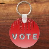 Glam Rode Glitter Drip  Sleutelhanger (Achterkant)