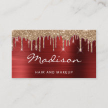 Glam Rode Metaal Goud Glitter Drup Haar & Make-up