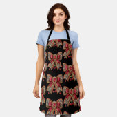 glam rode strik stijl schort (Gedragen)