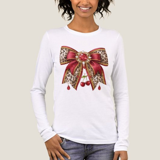 glam rode strik stijl Tri-Blend shirt (Voorkant volledig)